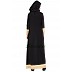A-line designer abaya with golden border on sleeves & bottom - Black   A-line designer abaya with golden border on sleeves & bottom - Black